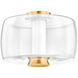 Beau LED 15 inch Aged Brass Flush Mount Ceiling Light