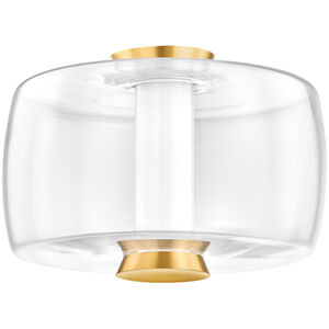 Beau LED 15 inch Aged Brass Flush Mount Ceiling Light
