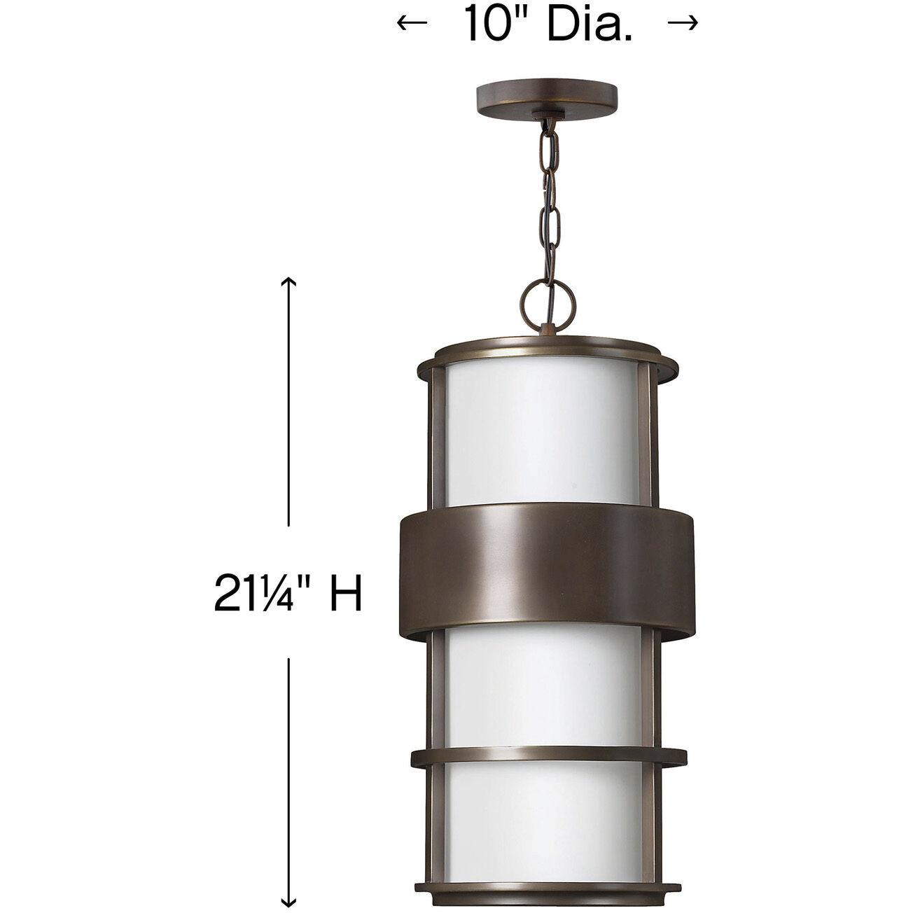Saturn LED 10 inch Metro Bronze Outdoor Hanging Lantern