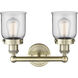 Bell 2 Light 15.5 inch Antique Brass Bath Vanity Light Wall Light in Clear