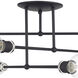 Delacroix 6 Light 28 inch Black with Brushed Nickel Accents Semi-Flush Ceiling Light