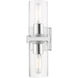 Clarion 2 Light 5 inch Polished Chrome Vanity Sconce Wall Light