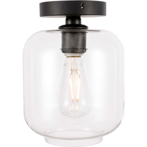 Collier 1 Light 7 inch Black Flush Mount Ceiling Light