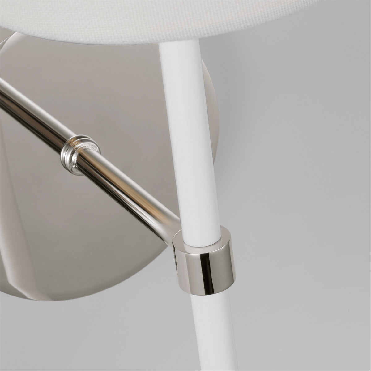 kate spade new york Monroe Wall Sconce Wall Light in Polished Nickel / Gloss White