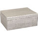 Square Linen 8 X 8 inch Antique Nickel Box, Small