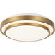 Helix 1 Light 15.38 inch Aged Gold Brass Flush Mount Ceiling Light
