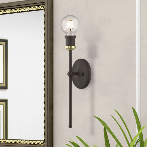 Lansdale 1 Light 5 inch Bronze with Antique Brass Accents ADA Single Sconce Wall Light, Single