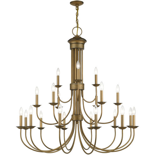 Estate 21 Light 42 inch Antique Gold Leaf Chandelier Ceiling Light, Extra Large