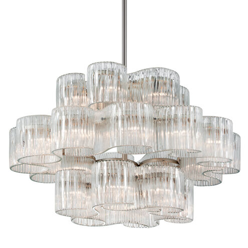 Circo 24 Light 45.5 inch Warm Silver Leaf Chandelier Ceiling Light