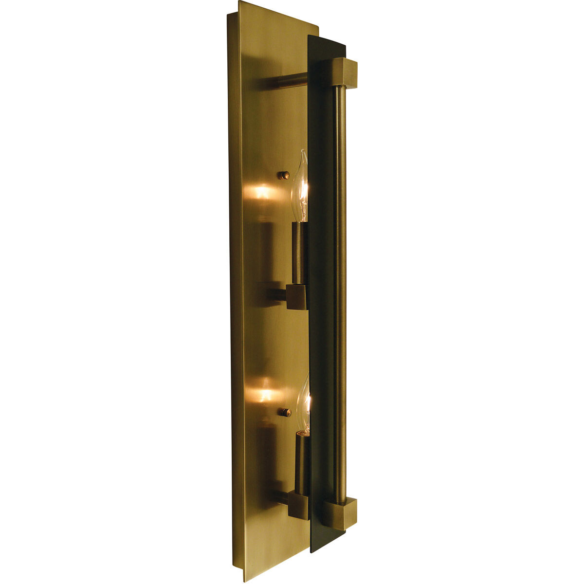 Louvre 2 Light 5 inch Antique Brass with Matte Black ADA Sconce Wall Light in Antique Brass/Matte Black