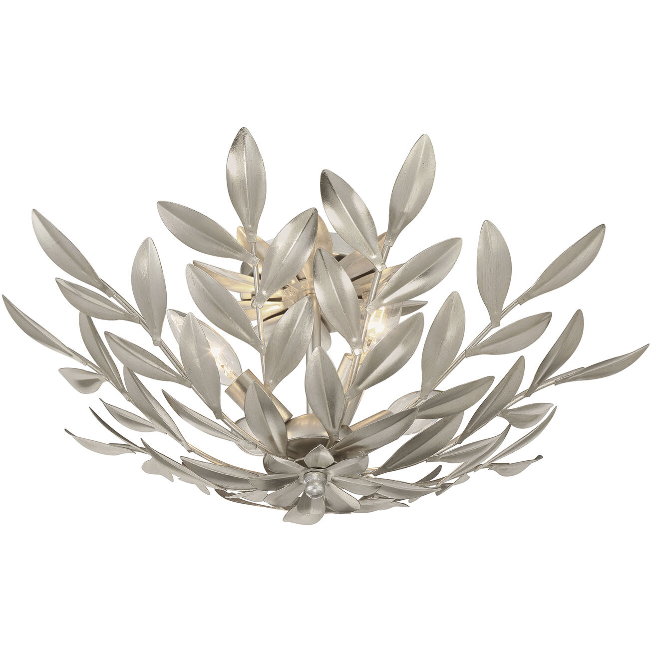 Broche 4 Light 20.75 inch Antique Silver Semi Flush Ceiling Light