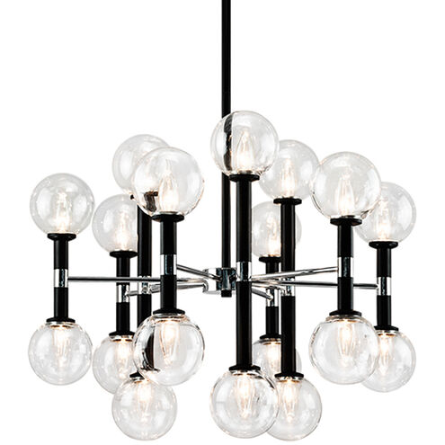 Stellar 18 Light 26 inch Black Chandelier Ceiling Light in Black and Clear