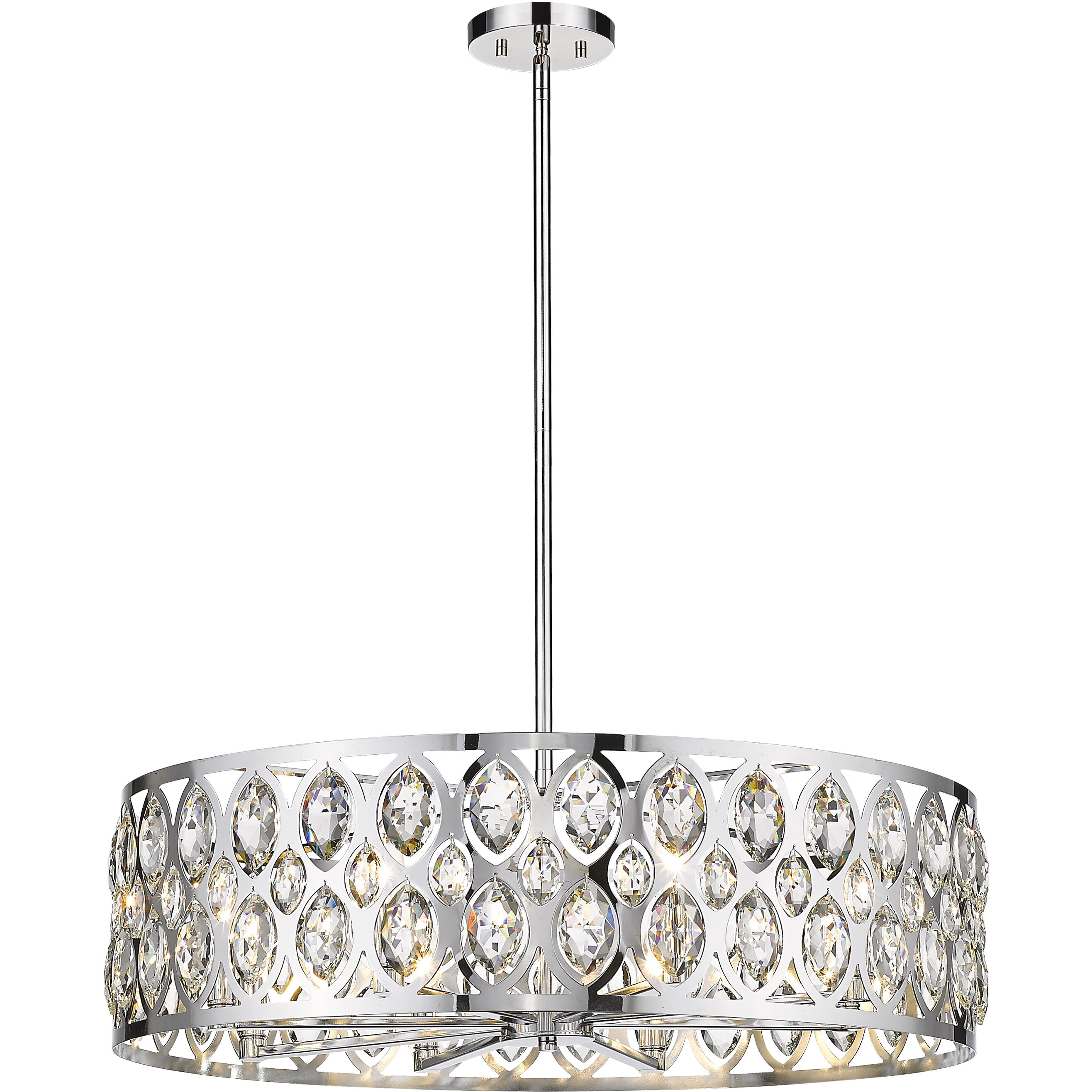 Dealey 8 Light 30.25 inch Chrome Chandelier Ceiling Light
