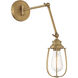 Industrial 5 inch 60 watt Natural Brass Adjustable Wall Sconce Wall Light