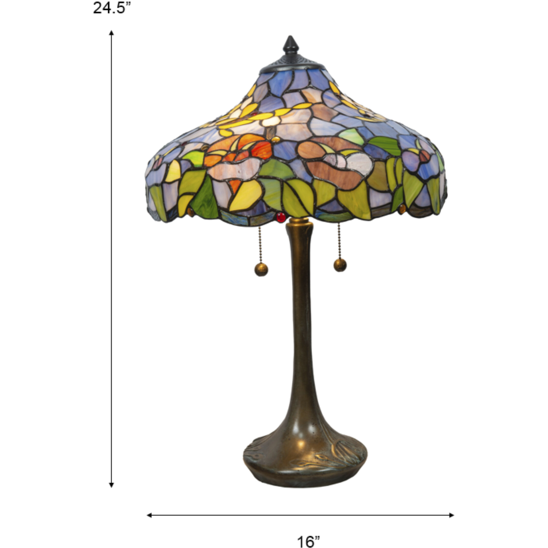 Madrina 24.5 inch 75.00 watt Bronze Tiffany Table Lamp Portable Light