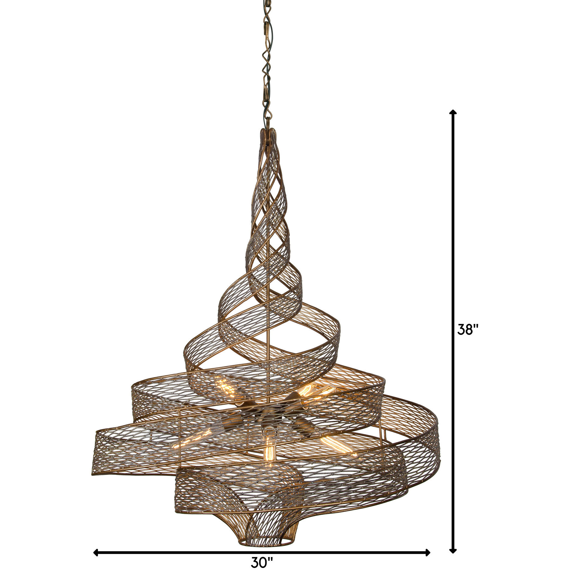 Flow 6 Light 30 inch Hammered Ore Pendant Ceiling Light