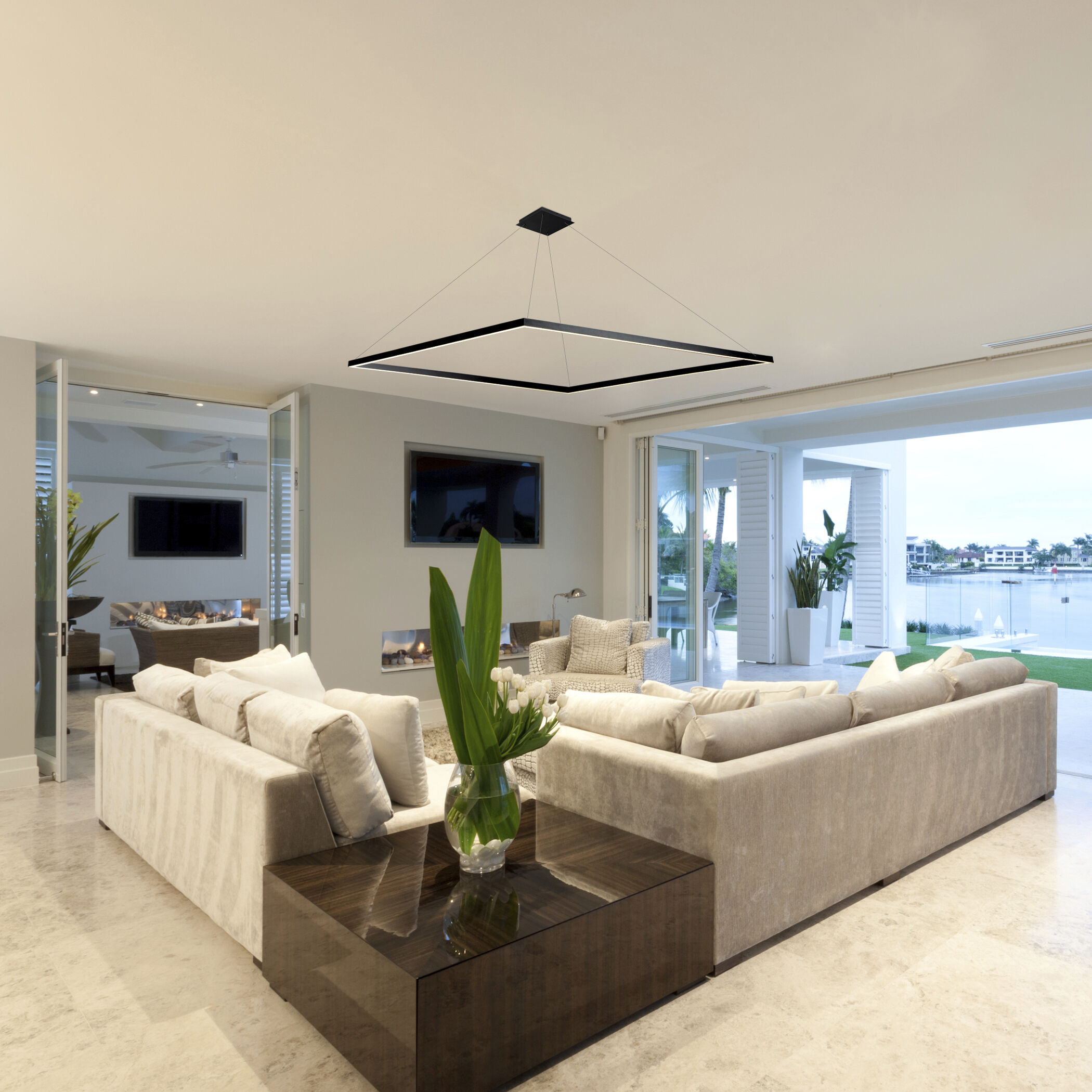 Atria 39.5 inch Black Chandelier Ceiling Light