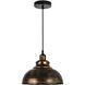 Vogel 1 Light 11 inch Antique Copper Down Mini Pendant Ceiling Light