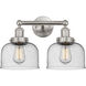 Bell 2 Light 15.5 inch Brushed Satin Nickel Bath Vanity Light Wall Light
