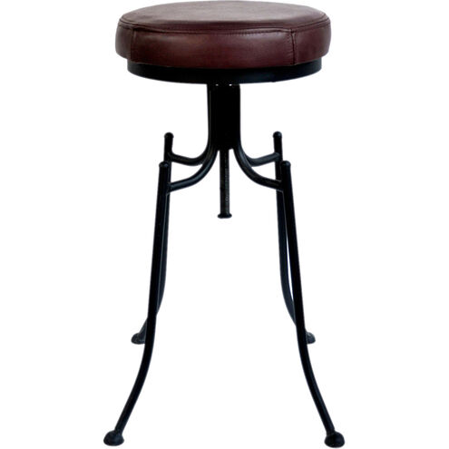 Dorsett 26 inch Black Bar Stool in Burgundy