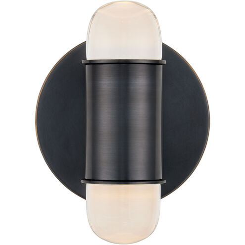 Capsule 2 Light 7.5 inch Oil Rubbed Bronze/Clear Wall Sconce Wall Light