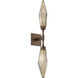 Rock Crystal LED 4.5 inch Flat Bronze Indoor Sconce Wall Light in 3000K LED, Chilled Bronze, Double