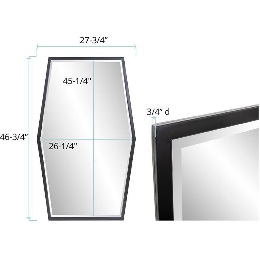 Dekland 46.75 X 27.75 inch Black Mirror