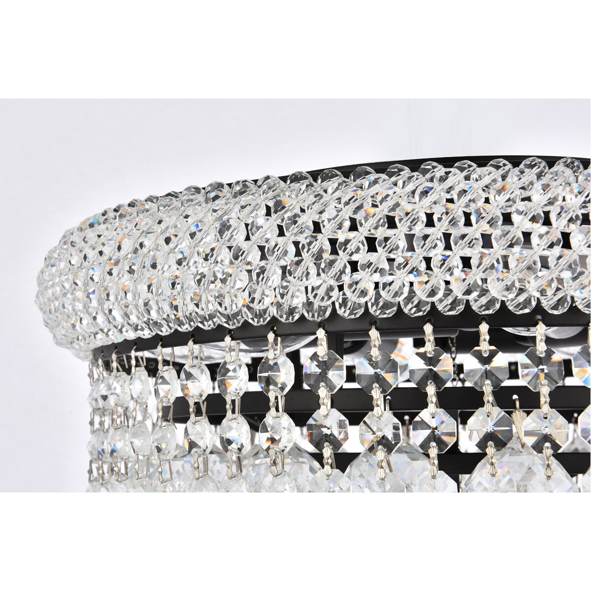 Primo 6 Light 14 inch Black and Clear Flush Mount Ceiling Light