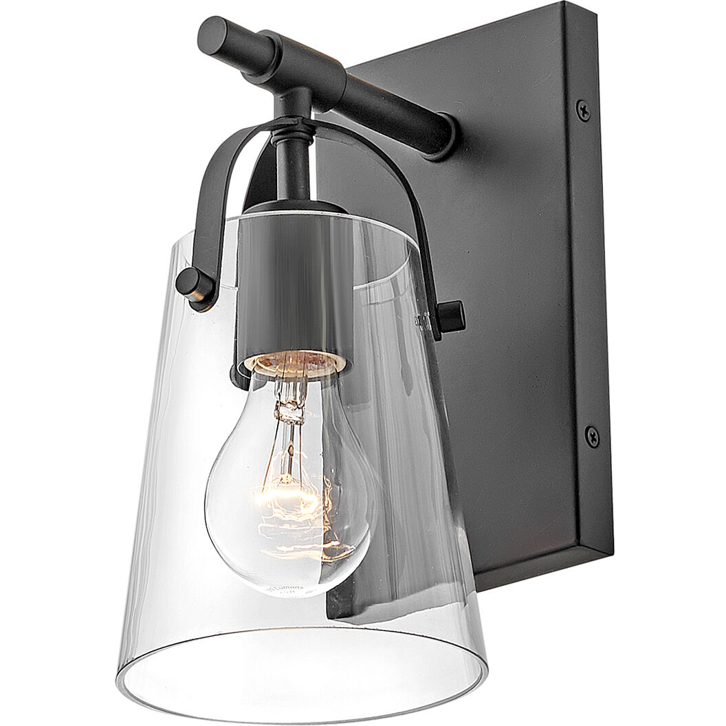 Foster 1 Light 6.5 inch Black Vanity Light Wall Light in Clear