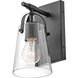 Foster 1 Light 6.5 inch Black Vanity Light Wall Light in Clear