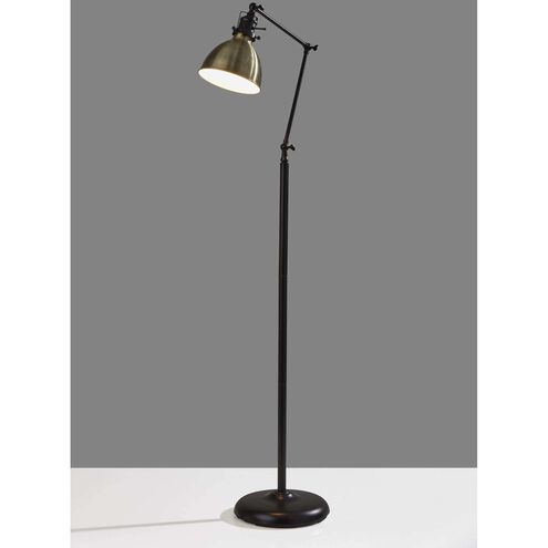 Alden 61 inch 60.00 watt Antique Bronze and Antique Brass Floor Lamp Portable Light, Simplee Adesso