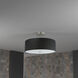 Everly 3 Light 14.25 inch Satin Chrome with Black Semi-Flush Mount Ceiling Light