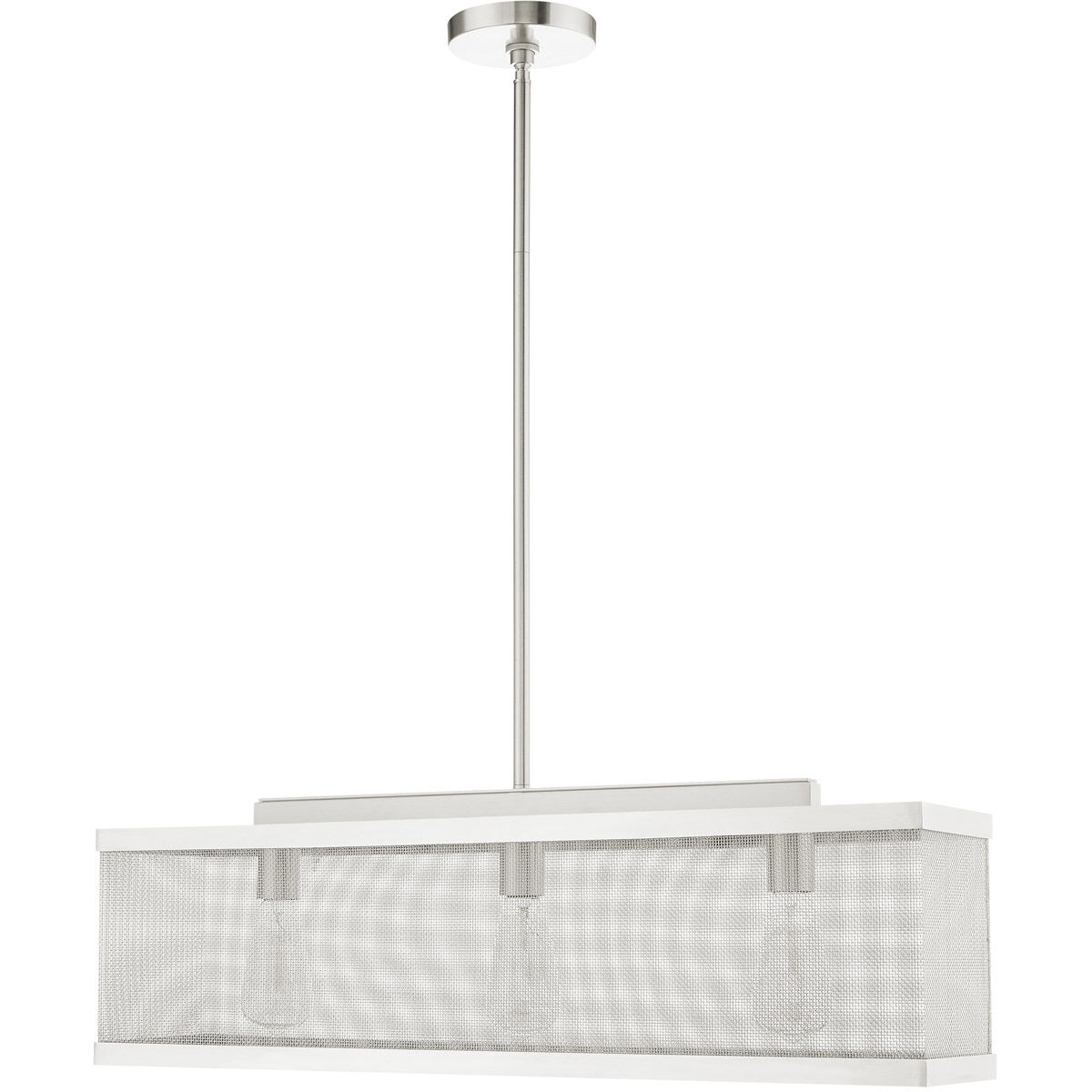 Industro 3 Light 7 inch Brushed Nickel Chandelier Ceiling Light