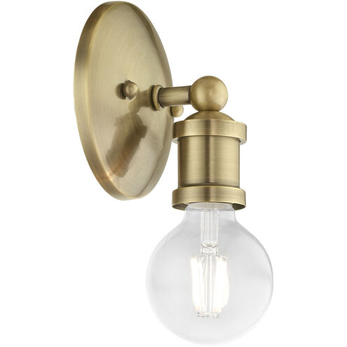 Lansdale 1 Light 5 inch Antique Brass Single Vanity Sconce Wall Light, Single