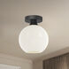 Alora Mood Castilla 1 Light 7.88 inch Matte Black Flush Mount Ceiling Light in Opal Glass