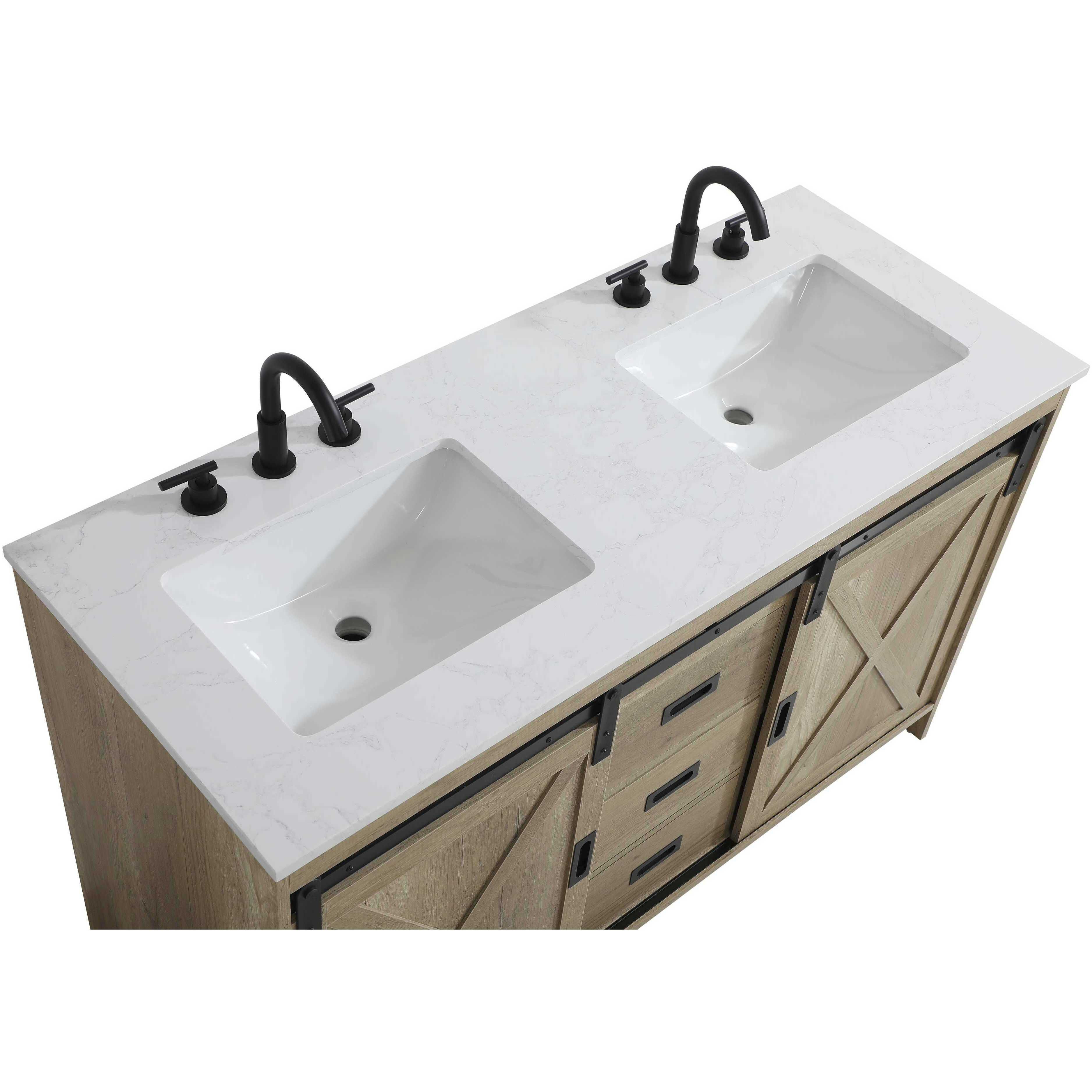 Austin 54 X 34 inch Natural Oak Bathroom Vanity Cabinet