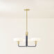 Aston 3 Light 24.25 inch Aged Brass/Slate Blue Chandelier Ceiling Light