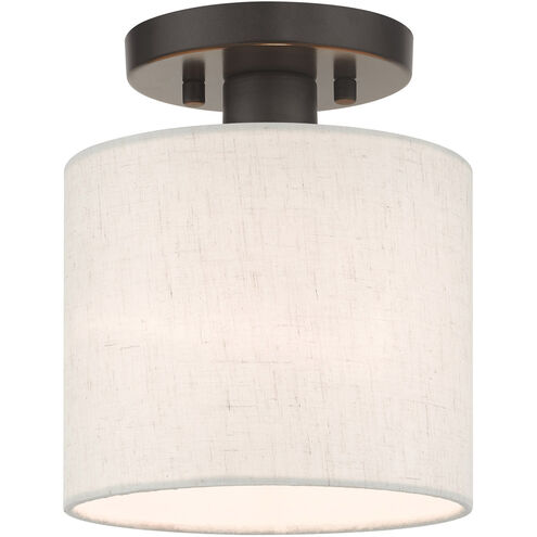 Meadow 1 Light 7 inch English Bronze Semi Flush Ceiling Light