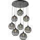 Terra 8 Light Matte Black Chandelier Ceiling Light, Round Multi-Port