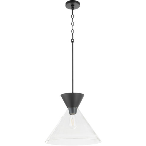 Beldar 1 Light 17 inch Matte Black Pendant Ceiling Light in Clear