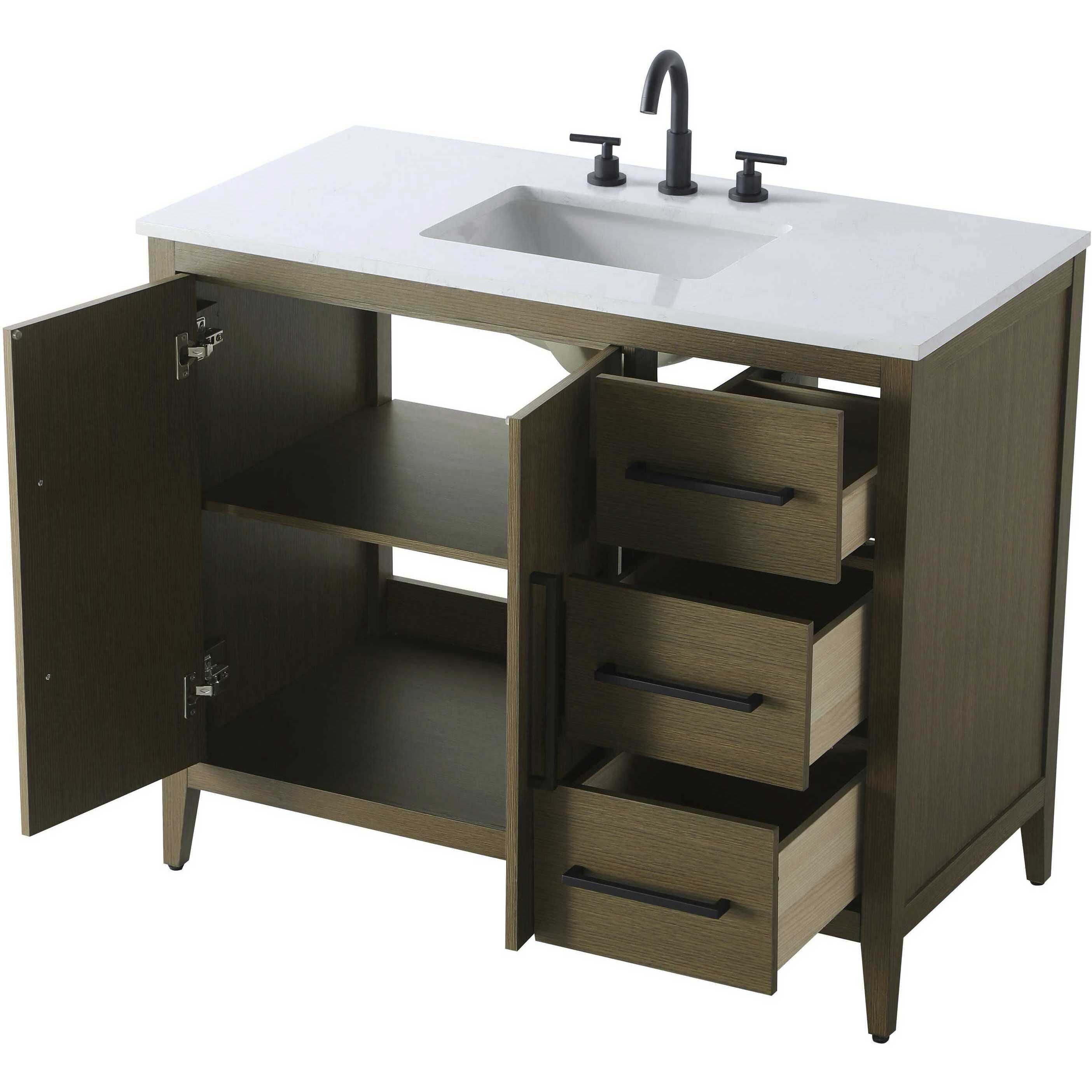 Millie 42 X 35 inch Chestnut Brown Bathroom Vanity Cabinet