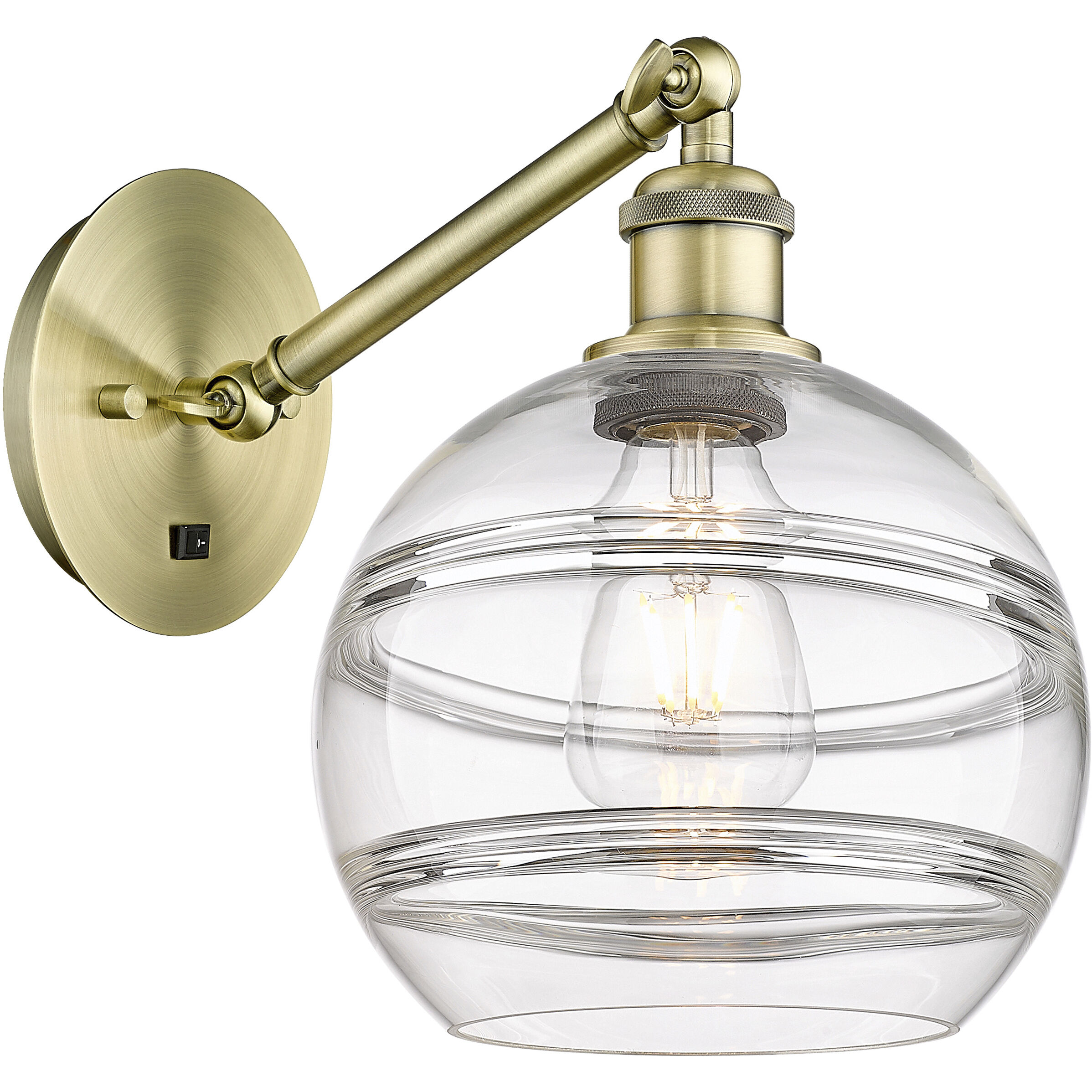 Ballston Rochester 1 Light 8 inch Antique Brass Sconce Wall Light