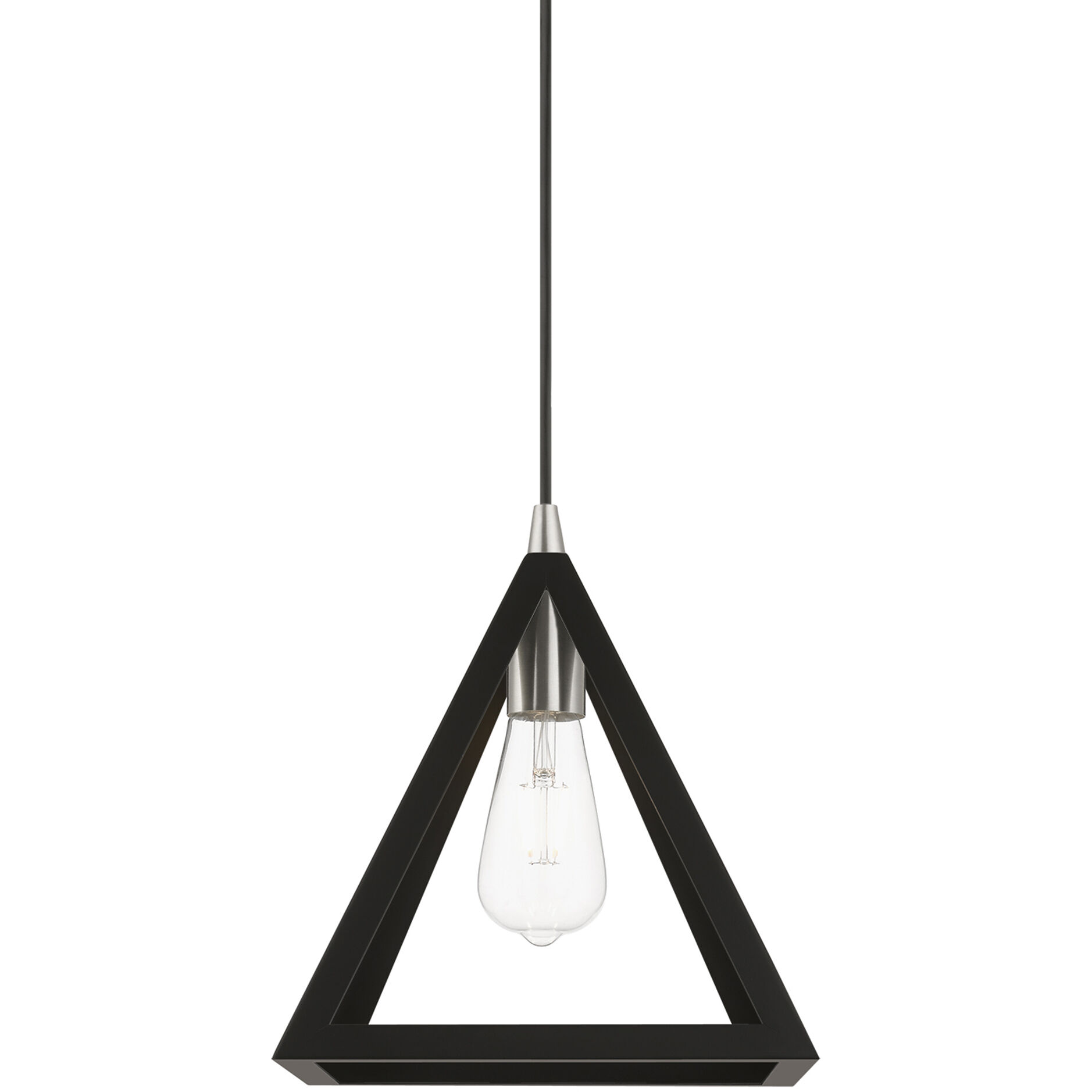 Pinnacle 1 Light 9.75 inch Black with Brushed Nickel Accents Pendant Ceiling Light