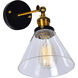 Eustis 1 Light 7 inch Black and Gold Brass Wall Light