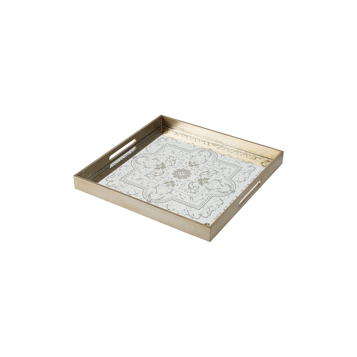 Floral Gold and Mirror Tray