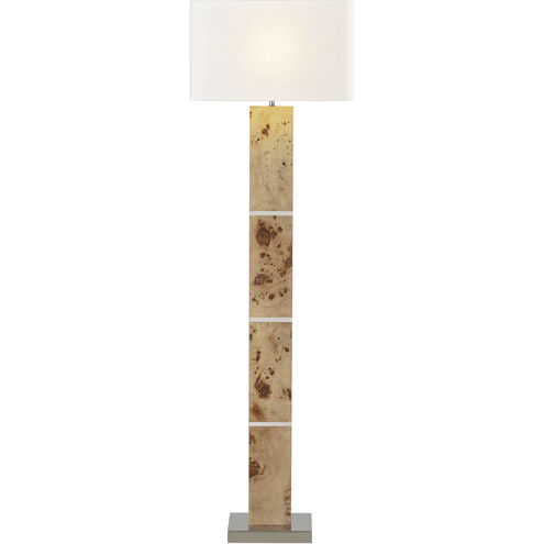 Cahill 63 inch 9 watt Natural Burl with Polished Nickel Floor Lamp Portable Light