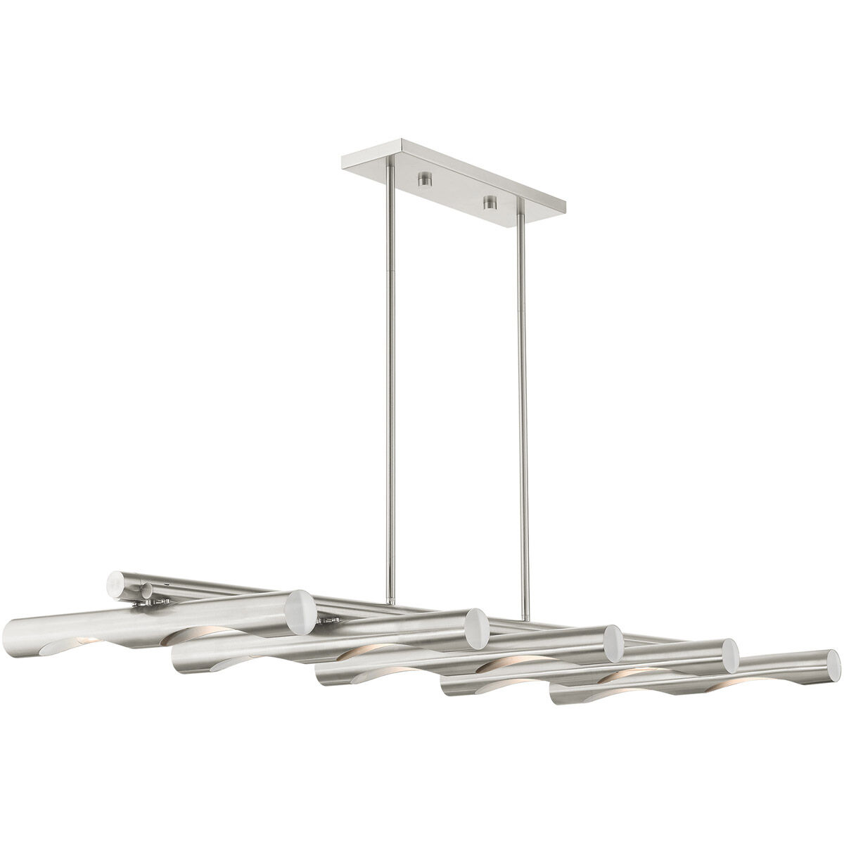 Acra 10 Light 50 inch Brushed Nickel Linear Chandelier Ceiling Light