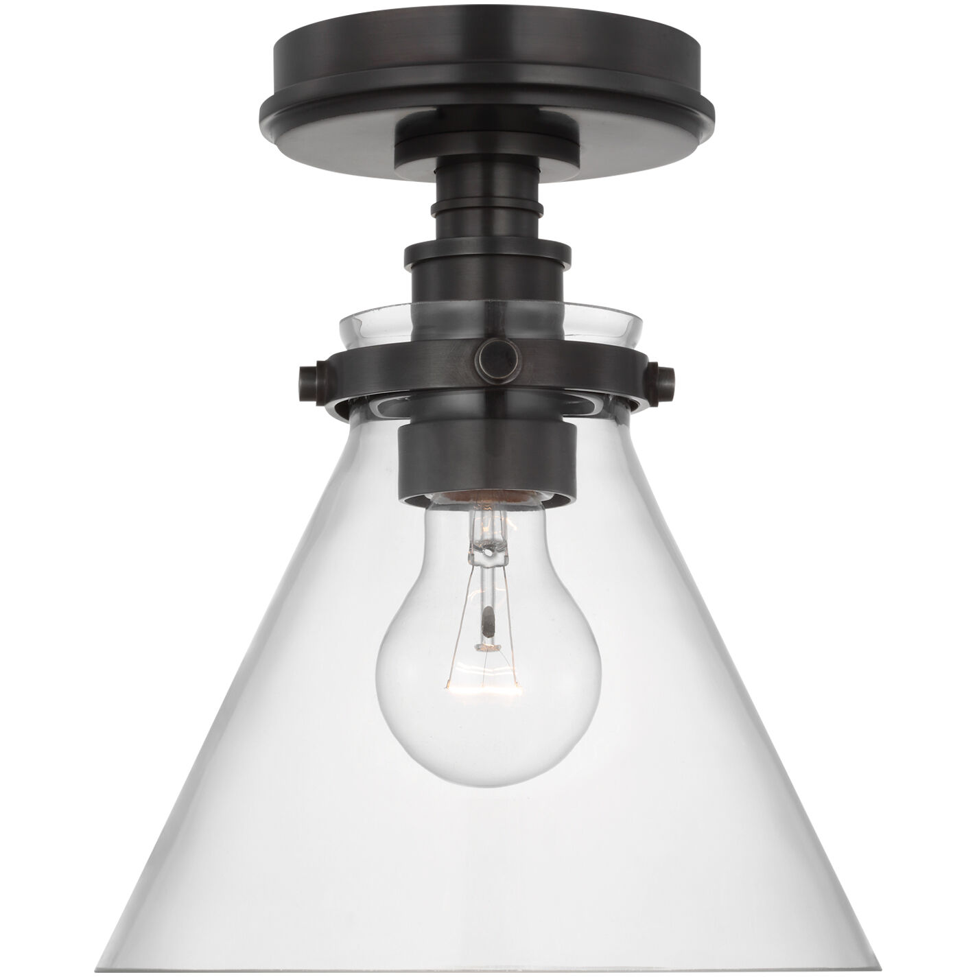 Chapman & Myers Parkington LED 8.5 inch Bronze Conical Flush Mount Ceiling Light