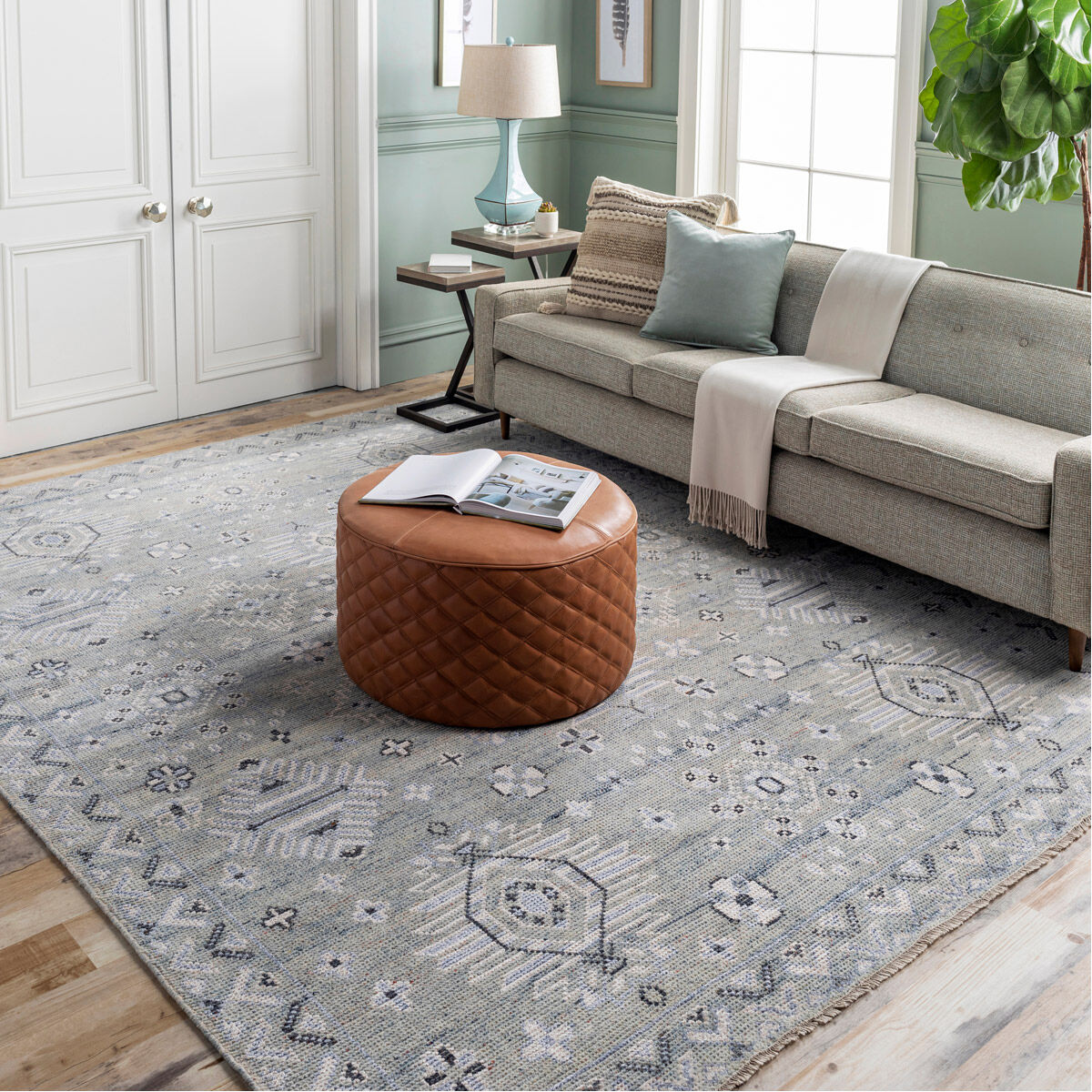 Almeria 120 X 36 inch Denim Rug in 3 x 10, Runner