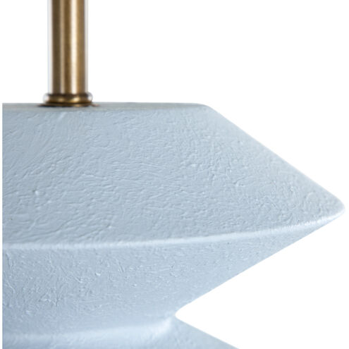 Irving 37.25 inch Textured Ocean Blue / Dark Bronze / Linen Fabric Table Lamp Portable Light